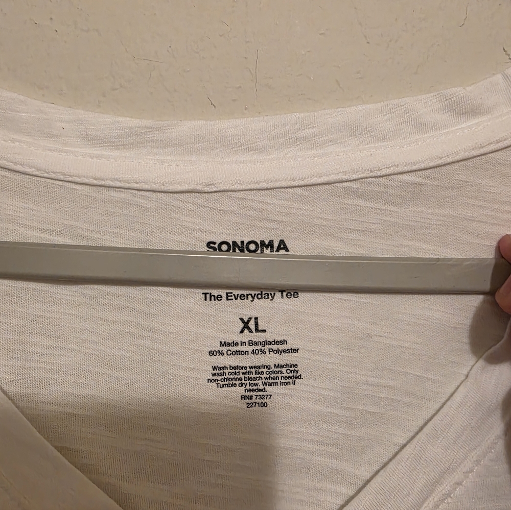 NWOT Sonoma Goods For Life Women's Everyday White V-Neck Tee Size XL - Picture 4 of 6